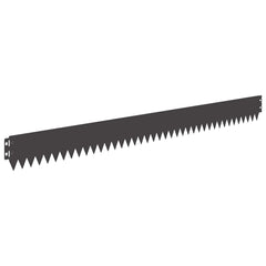vidaXL Lawn Edge with Top Fold 20 pcs 103x10cm Steel Black 2