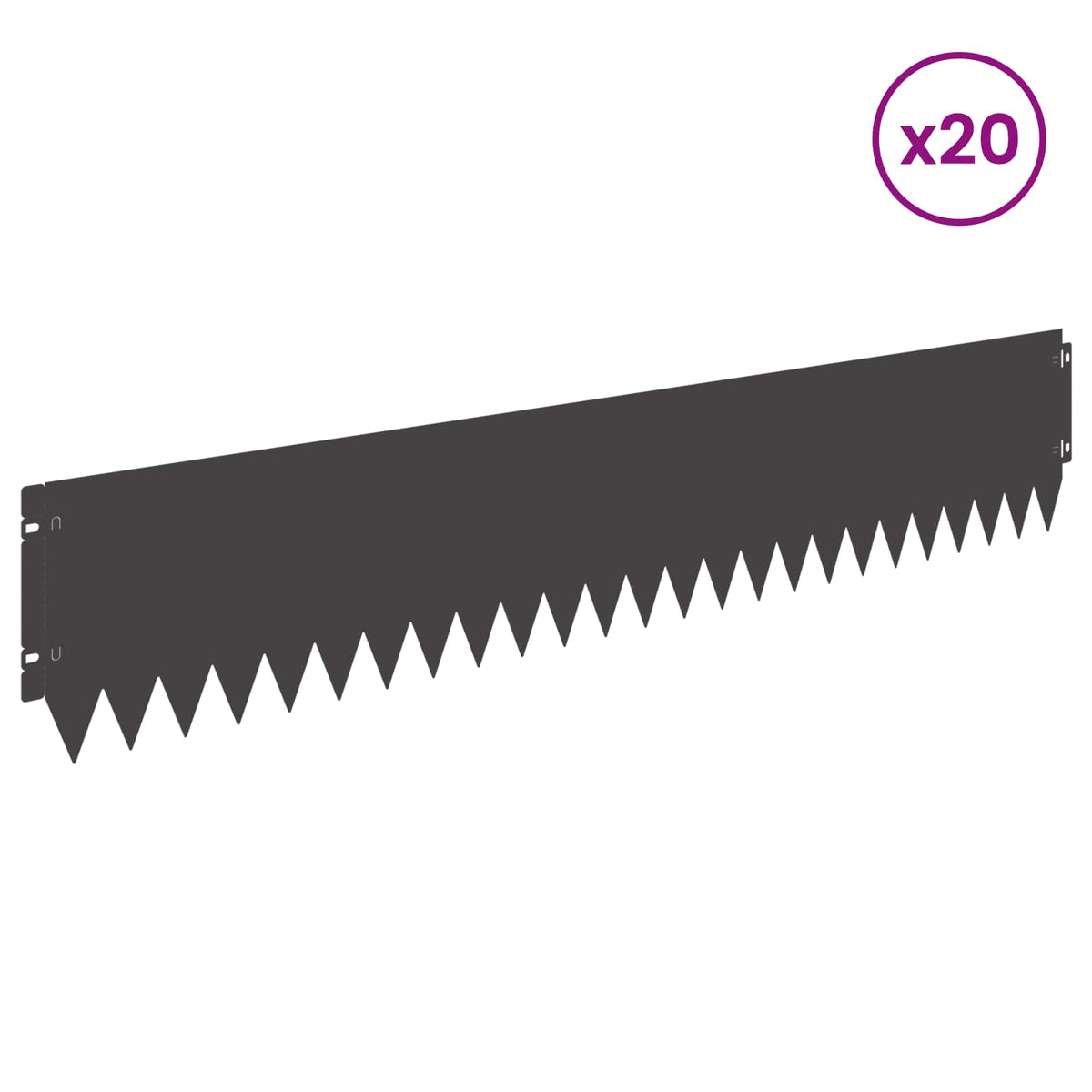 Lawn Edging 103 x Steel 20 pcs Height 20 cm Black