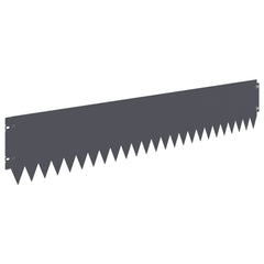 vidaXL Lawn Edging 10 pcs 103 x 20 cm Steel Anthracite 2