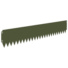 vidaXL Lawn Edging 10 pcs 103 x 20 cm Steel Olive Green 6