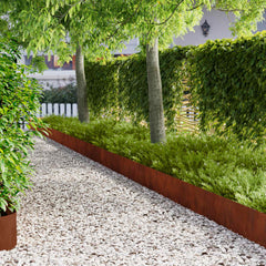 vidaXL Lawn Edging 10 pcs 103 x 25 cm Steel Rusty 1