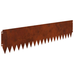 vidaXL Lawn Edging 10 pcs 103 x 25 cm Steel Rusty 2