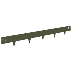 vidaXL Lawn Edging 20 pcs 100 x 12 cm Steel Olive Green 2