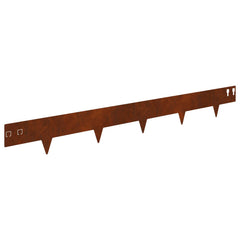 vidaXL Lawn Edge with Sharp Points 10 pcs 100x12cm Steel Rusty 2
