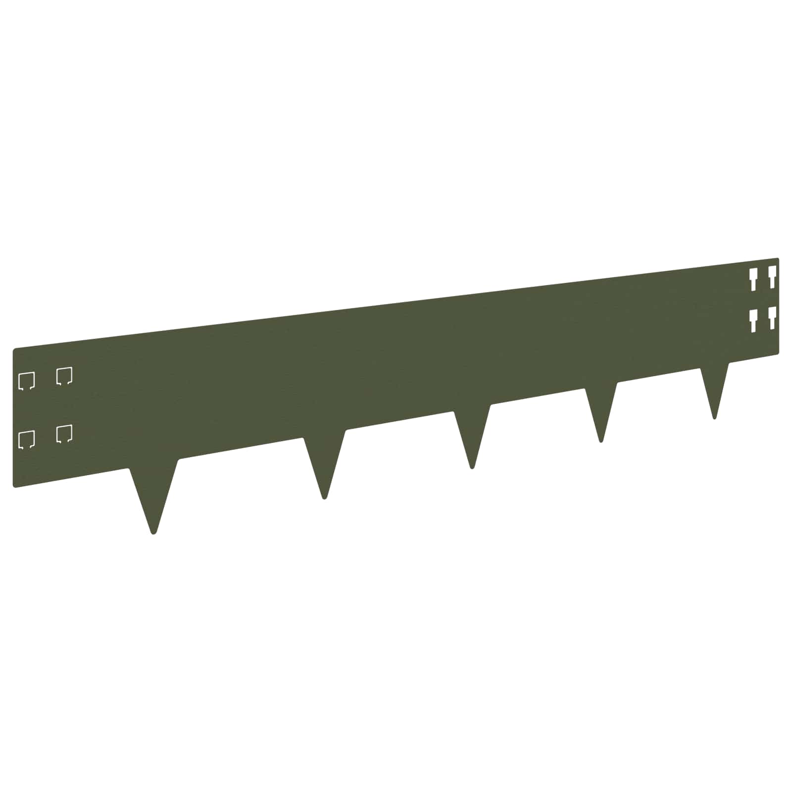 vidaXL Lawn Edging 10 pcs 100 x 20 cm Steel Olive Green 2
