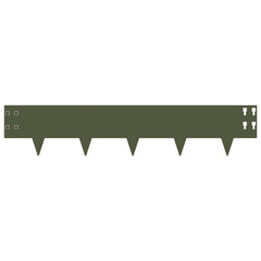 vidaXL Lawn Edging 10 pcs 100 x 20 cm Steel Olive Green 5