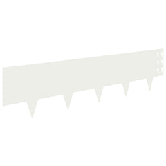 vidaXL Lawn Edging 10 pcs 100 x 25 cm Steel White 2