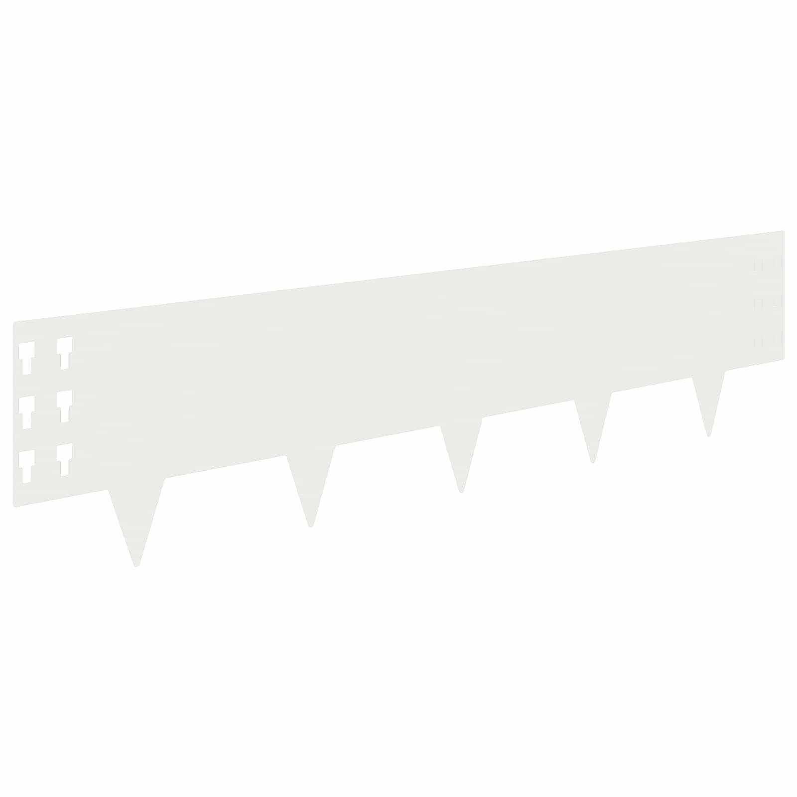 vidaXL Lawn Edging 10 pcs 100 x 25 cm Steel White 6