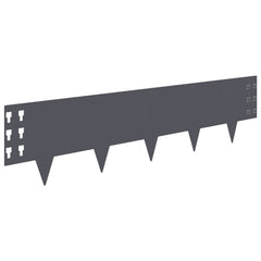 vidaXL Lawn Edging 10 pcs 100 x 25 cm Steel Anthracite 6