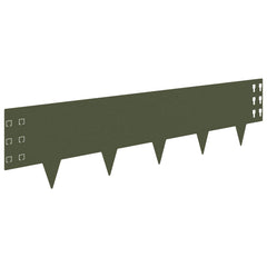 vidaXL Lawn Edging 10 pcs 100 x 25 cm Steel Olive Green 2