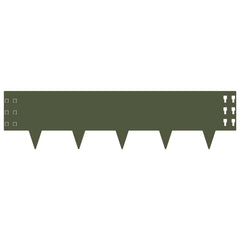 vidaXL Lawn Edging 10 pcs 100 x 25 cm Steel Olive Green 5