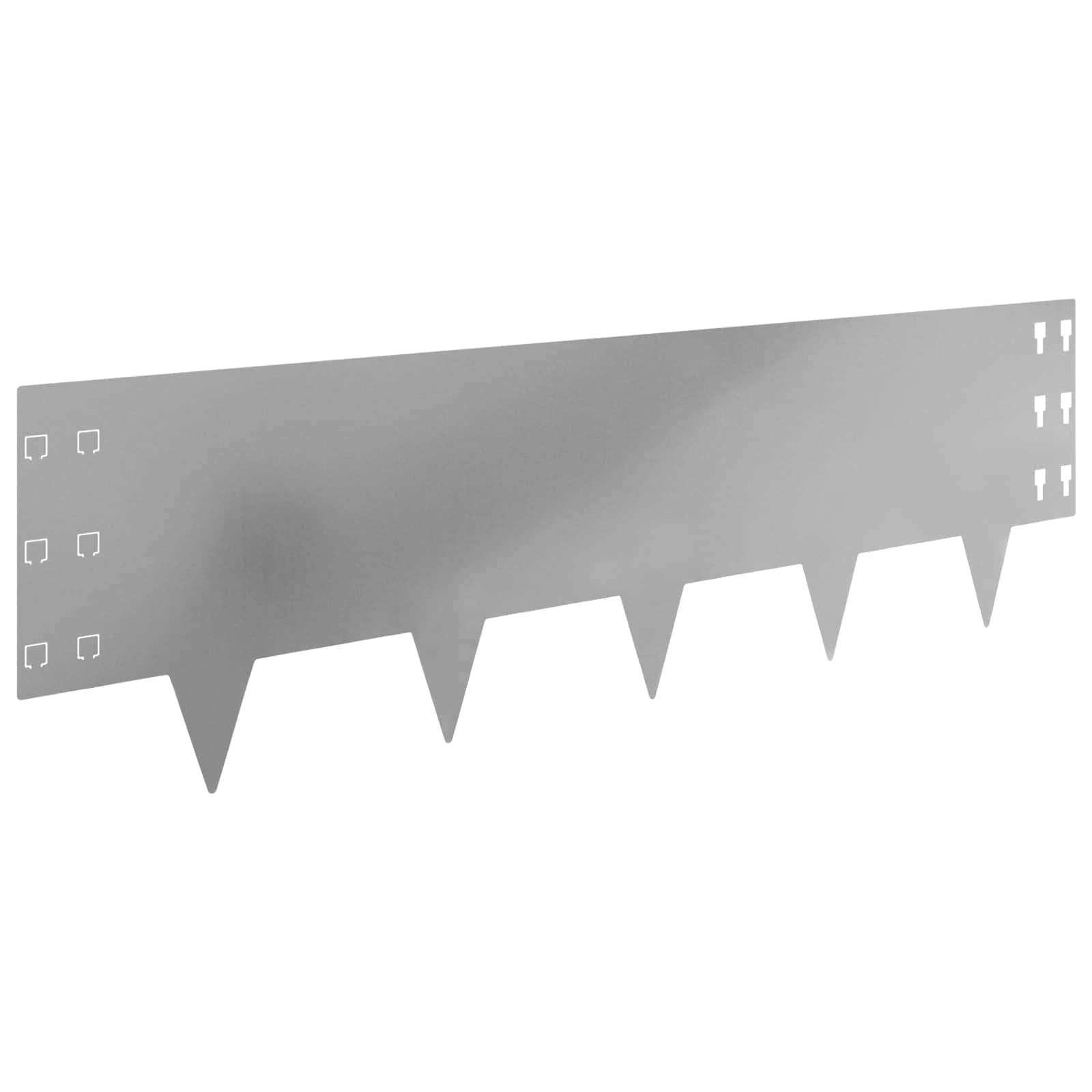 vidaXL Lawn Edging 10 pcs 100 x 30 cm Steel Silver 2