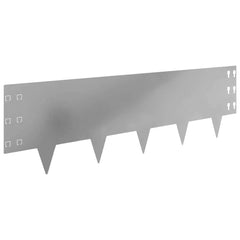 vidaXL Lawn Edging 10 pcs 100 x 30 cm Steel Silver 2