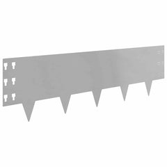 vidaXL Lawn Edging 10 pcs 100 x 30 cm Steel Silver 6