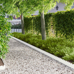 Lawn Edging 103 x Steel Height 15 cm 20 pcs White