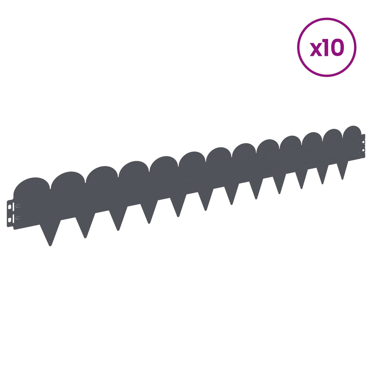 Lawn Edging 103 x Steel Height 15 cm 10 pcs Anthracite