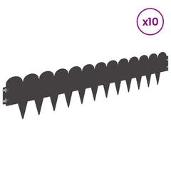 Lawn Edging 103 x Steel Height 20 cm 10 pcs Black