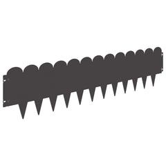 vidaXL Lawn Edging 10 pcs 103 x 25 cm Steel Black 6
