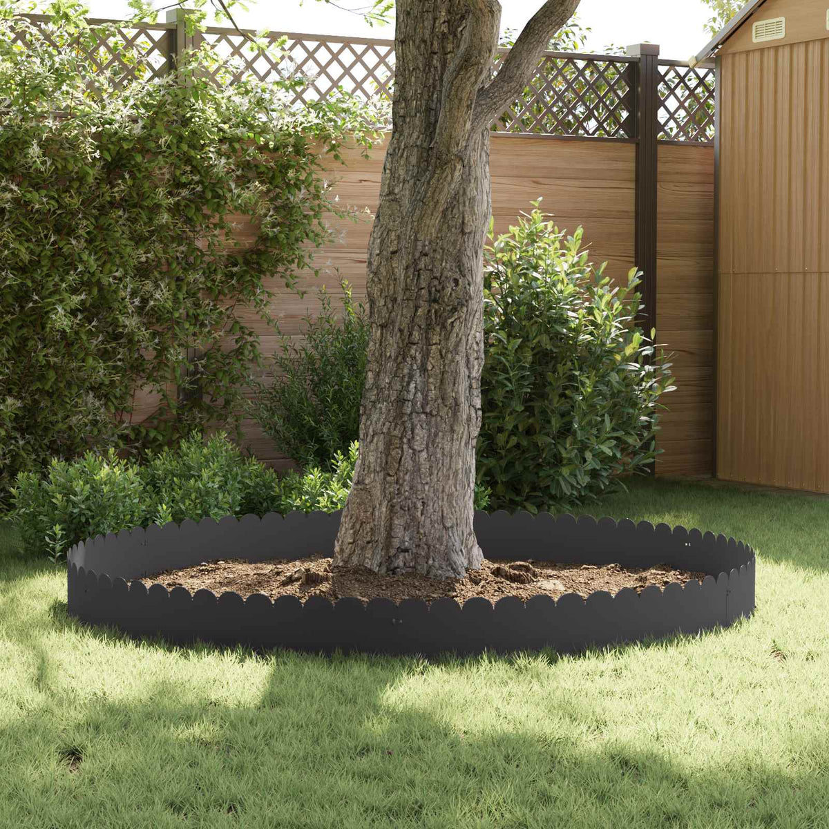 Lawn Edging 103 x Steel Height 25 cm 30 pcs Black
