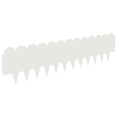 vidaXL Lawn Edging 10 pcs 103 x 25 cm Steel White 2