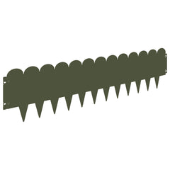 vidaXL Lawn Edging 10 pcs 103 x 25 cm Steel Olive Green 6