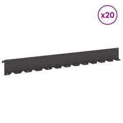 Lawn Edging 102 x 10 x 4 cm Steel 20 pcs Black