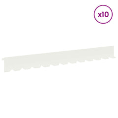 vidaXL Lawn Edging 10 pcs 102 x 10 x 4 cm Steel White 3