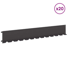 Lawn Edging 102 x 15 x 4 cm Steel 20 pcs Black