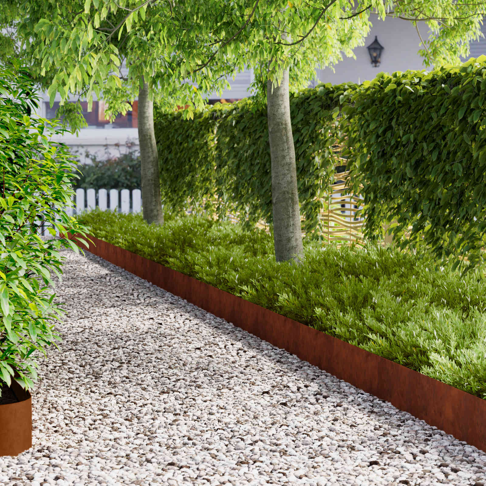 vidaXL Lawn Edging 10 pcs 102 x 15 x 4 cm Steel Rusty 1