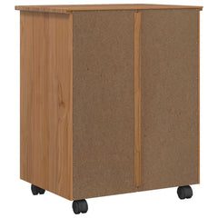 vidaXL Rolling Cabinet with Drawers CORONA Honey Brown 6