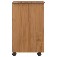 vidaXL Rolling Cabinet with Drawers CORONA Honey Brown 5