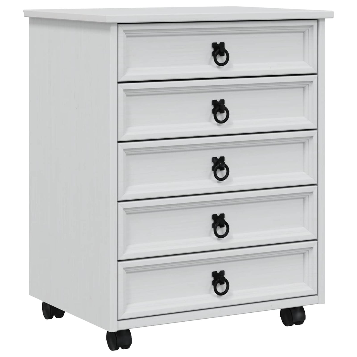 Rolling Cabinet with Drawers CORONA White, image 2