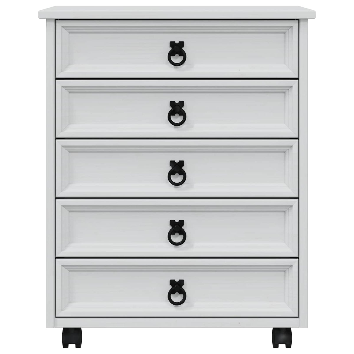Rolling Cabinet with Drawers CORONA White, image 4