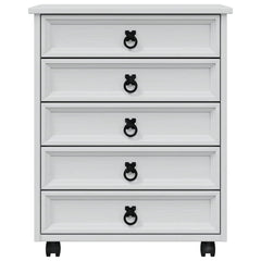 Rolling Cabinet with Drawers CORONA White, image 4