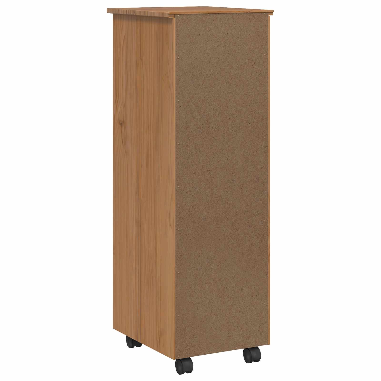 vidaXL Rolling Cabinet with Drawers CORONA Honey Brown 6