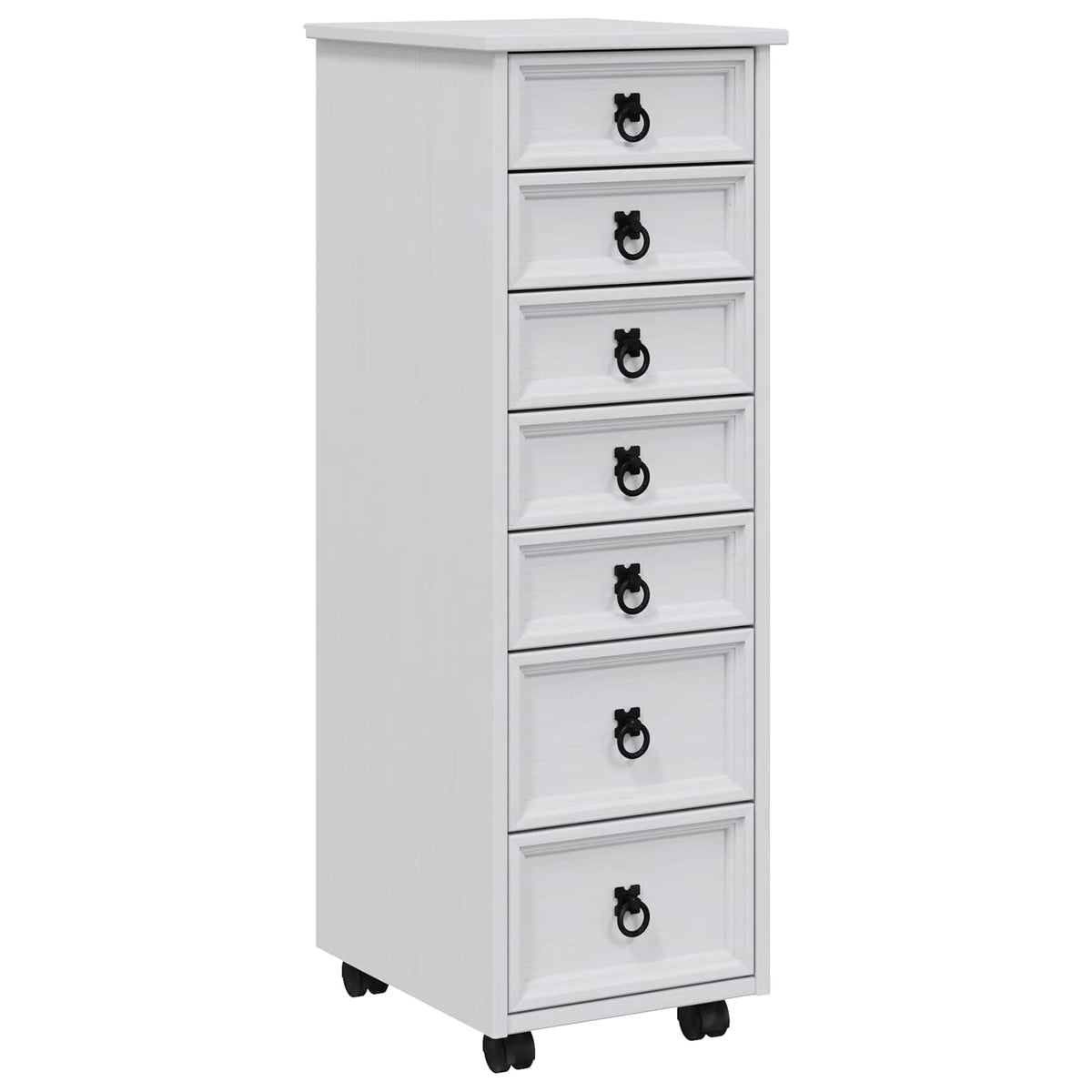 Rolling Cabinet with Drawers CORONA White 34 cm