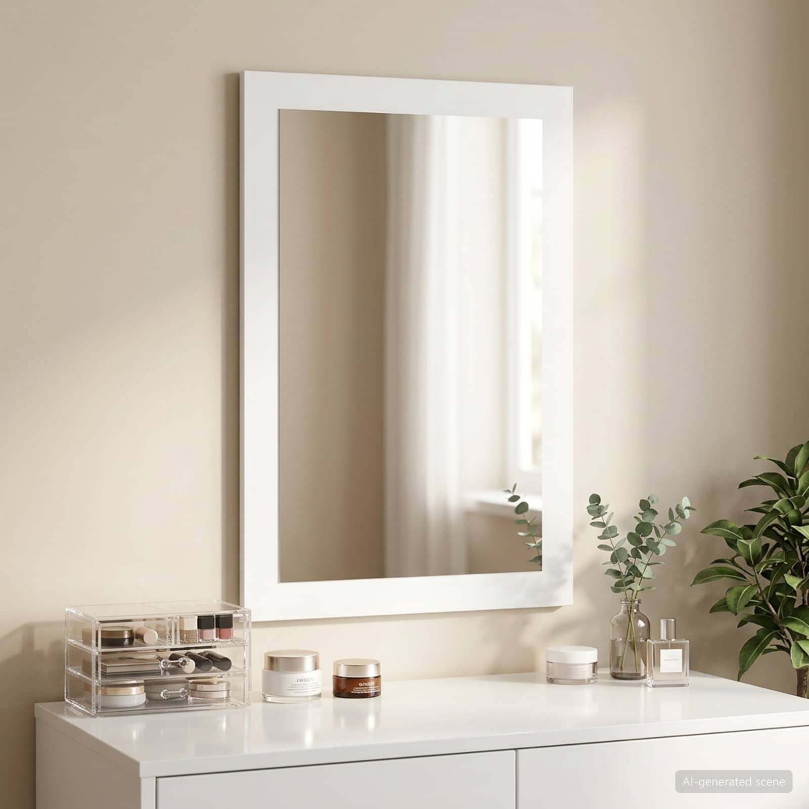 vidaxl Mirror FAUSKE White 43 x 3.5 x 77 cm Rectangular 1
