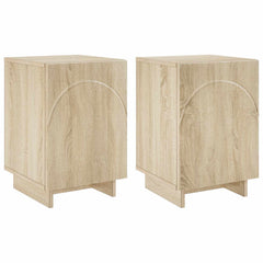 vidaXL Bedside Cabinet 2 pcs Sonoma Oak 33.5 x 34.5 x 50 cm 2