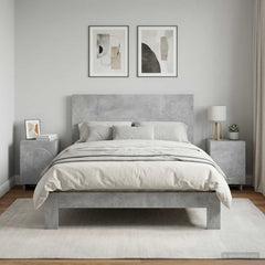 vidaXL Bedside Cabinet 2 pcs Concrete Grey 33.5 x 34.5 x 50 cm 1
