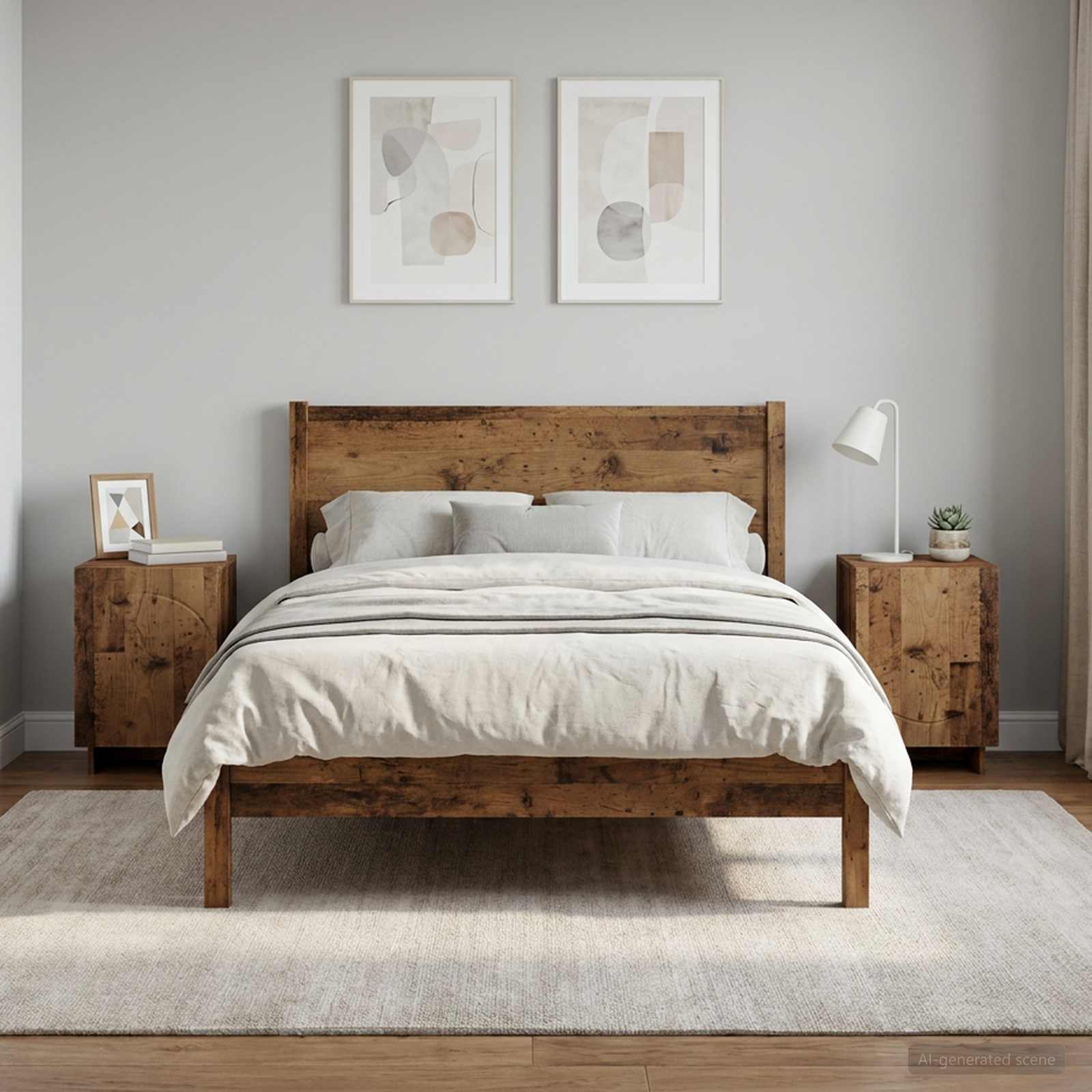 vidaXL Bedside Cabinet 2 pcs Old Wood 33.5 x 34.5 x 50 cm 1