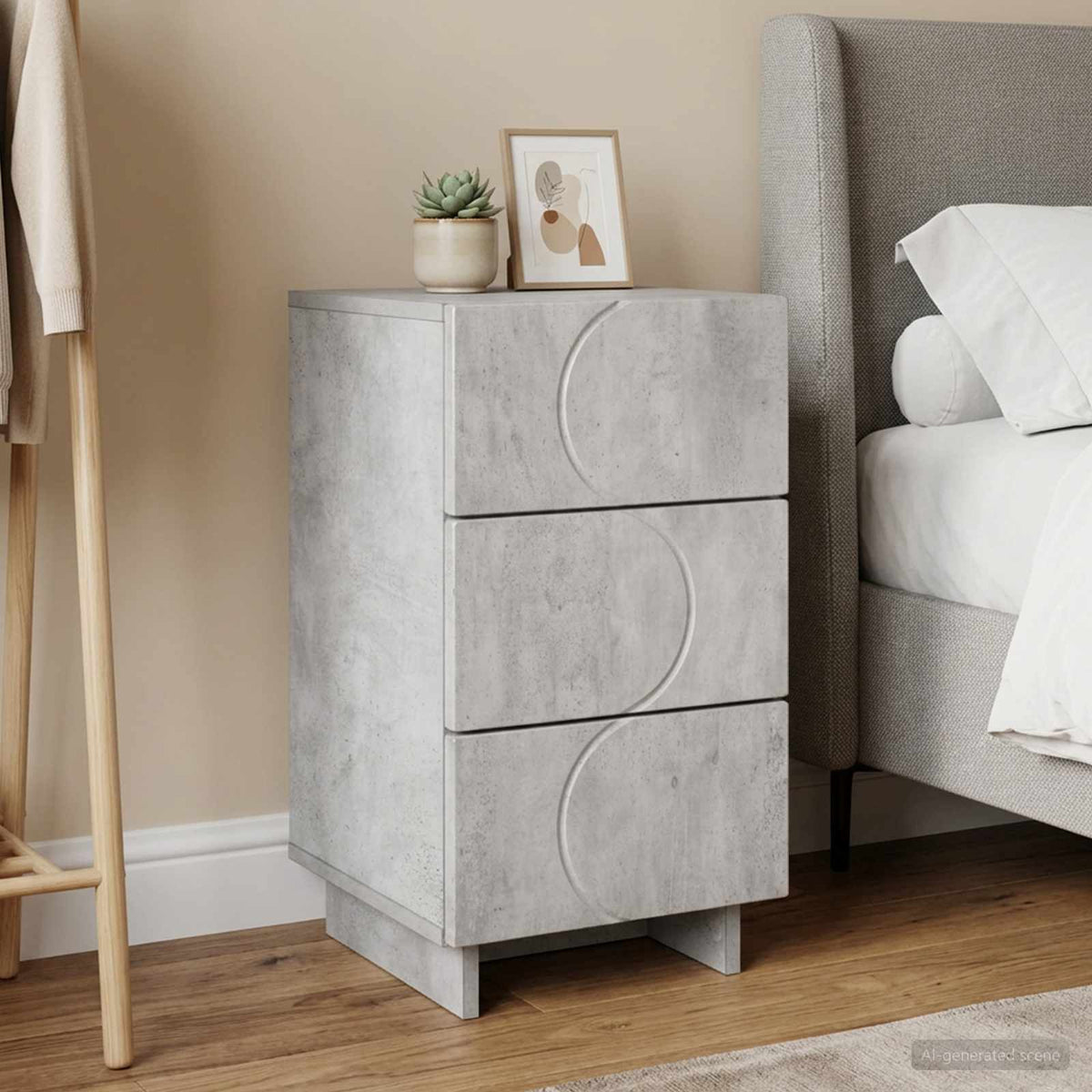 Bedside Cabinet 33.5 x 34.5 x 60 cm Concrete grey 1