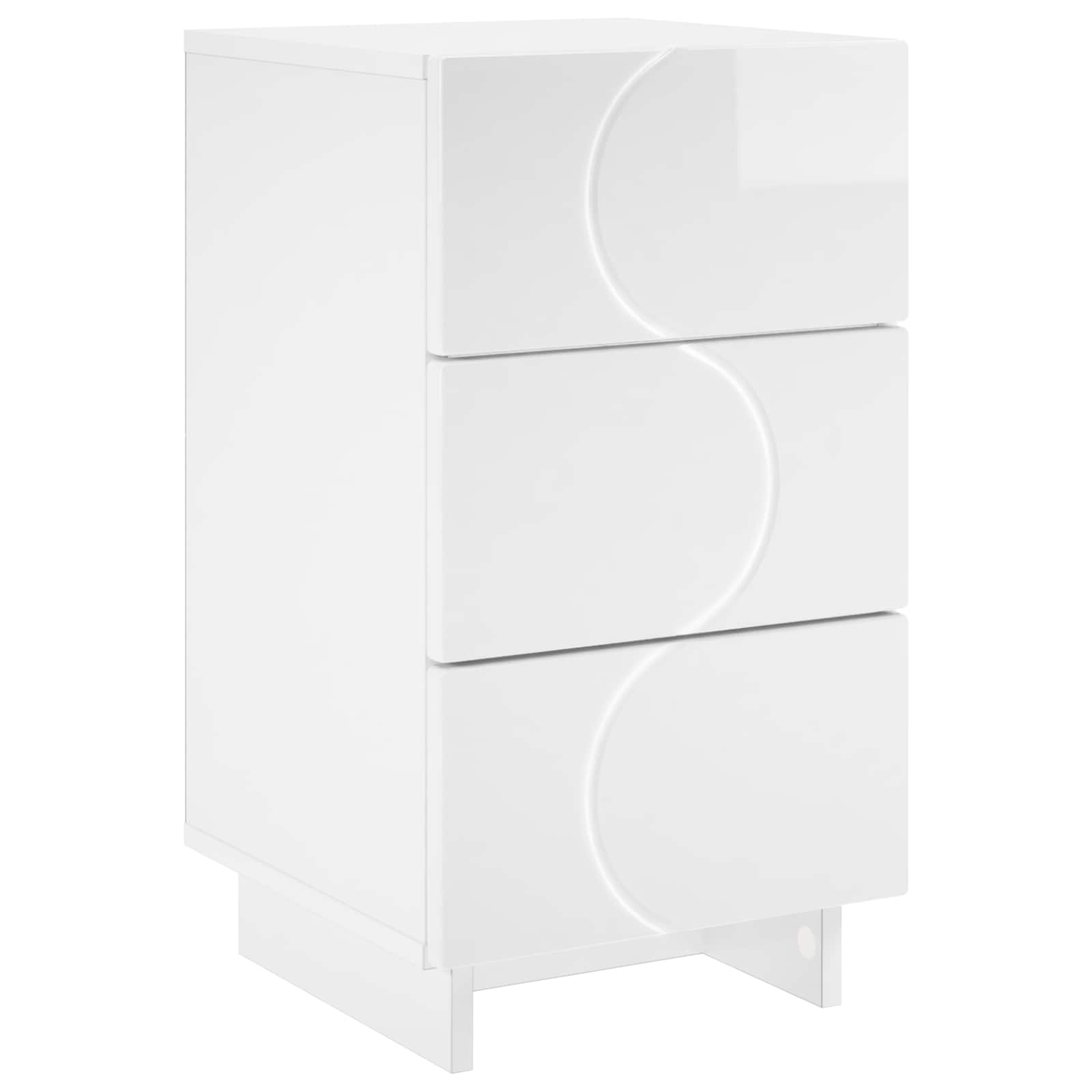 vidaXL Bedside Cabinet High Gloss White 33.5 x 34.5 x 60 cm 2