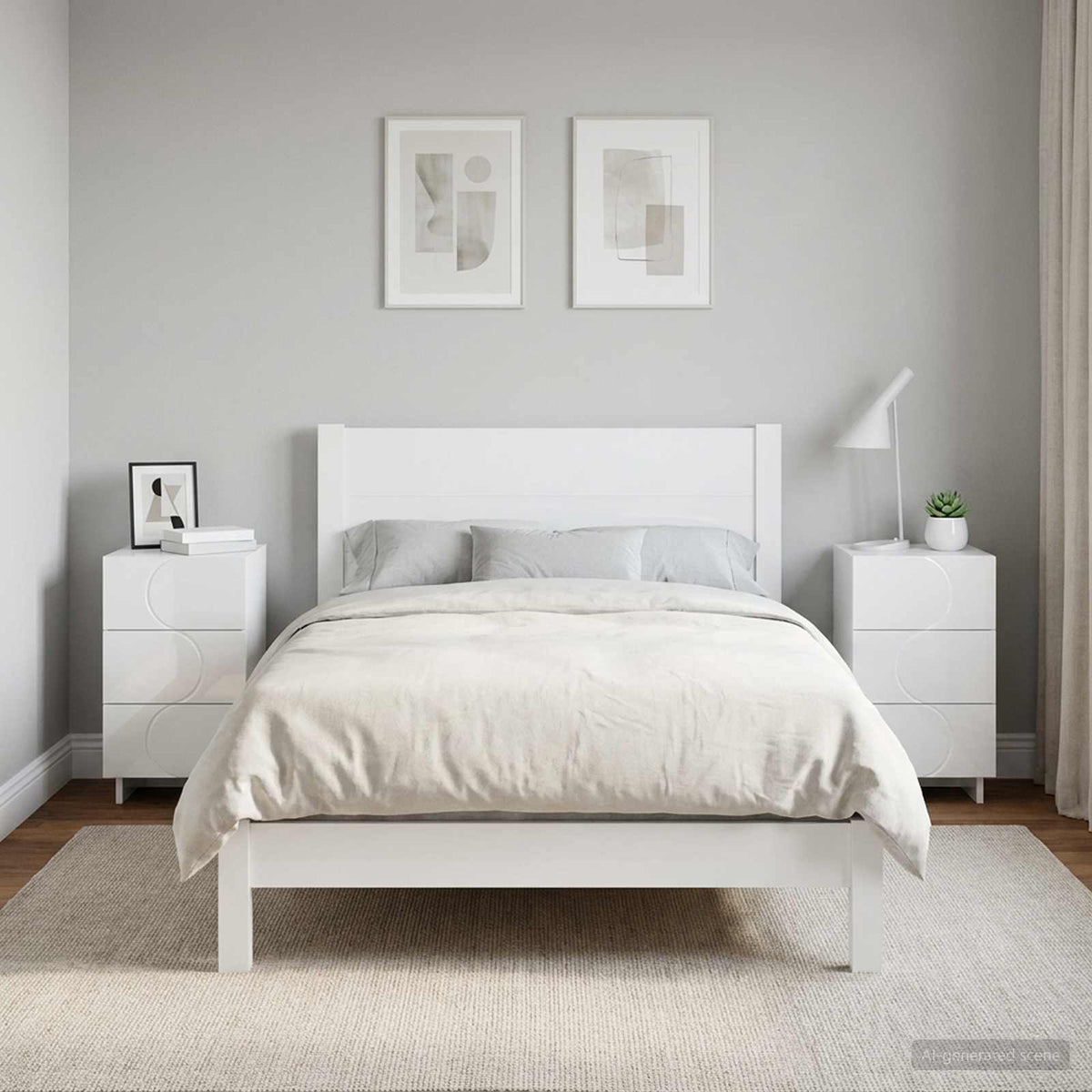 Bedside Cabinet 33.5 x 34.5 x 60 cm High gloss white 2