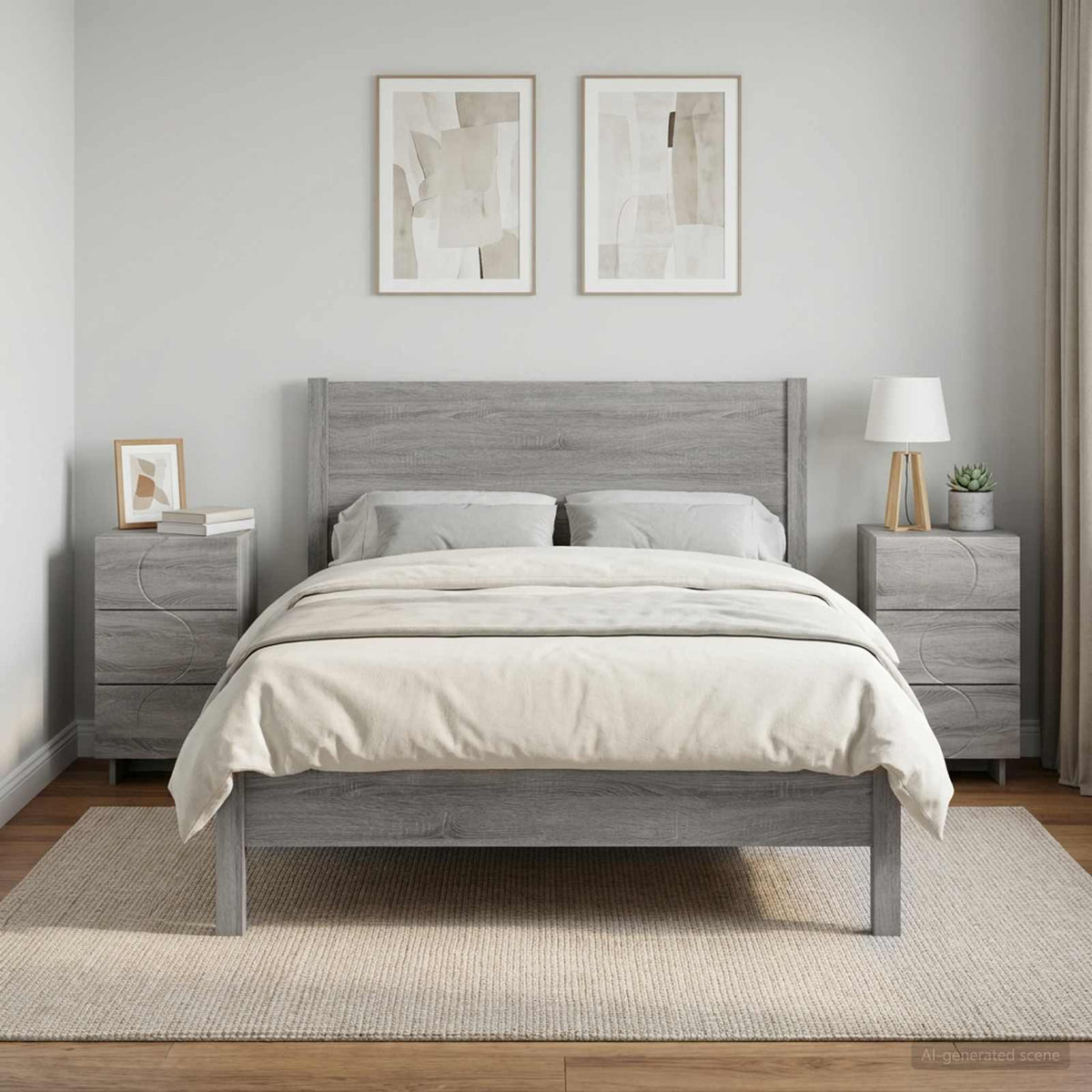 Bedside Cabinet 33.5 x 34.5 x 60 cm Grey sonoma 2