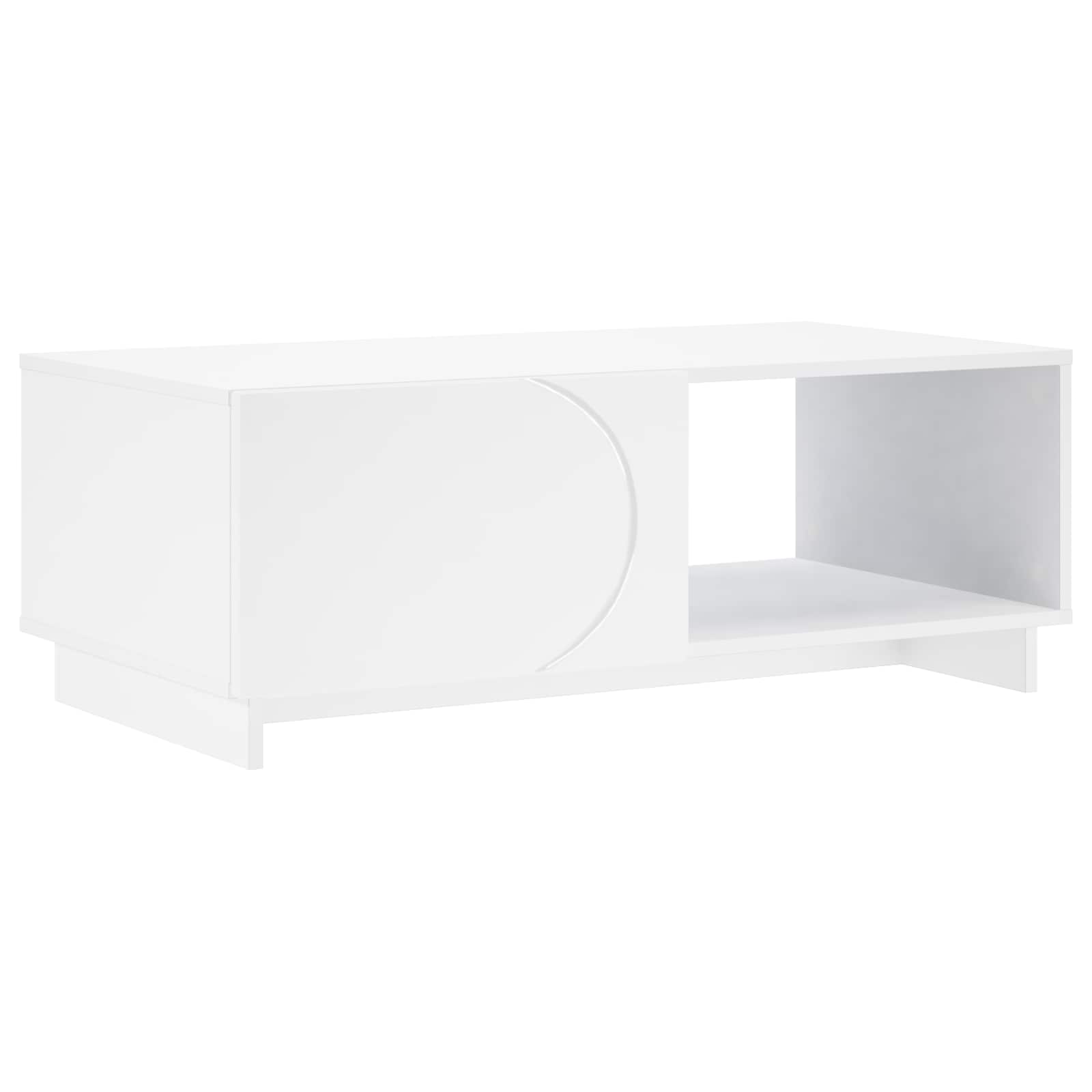 vidaXL Coffee Table White 95 x 50.5 x 35 cm Engineered Wood 2