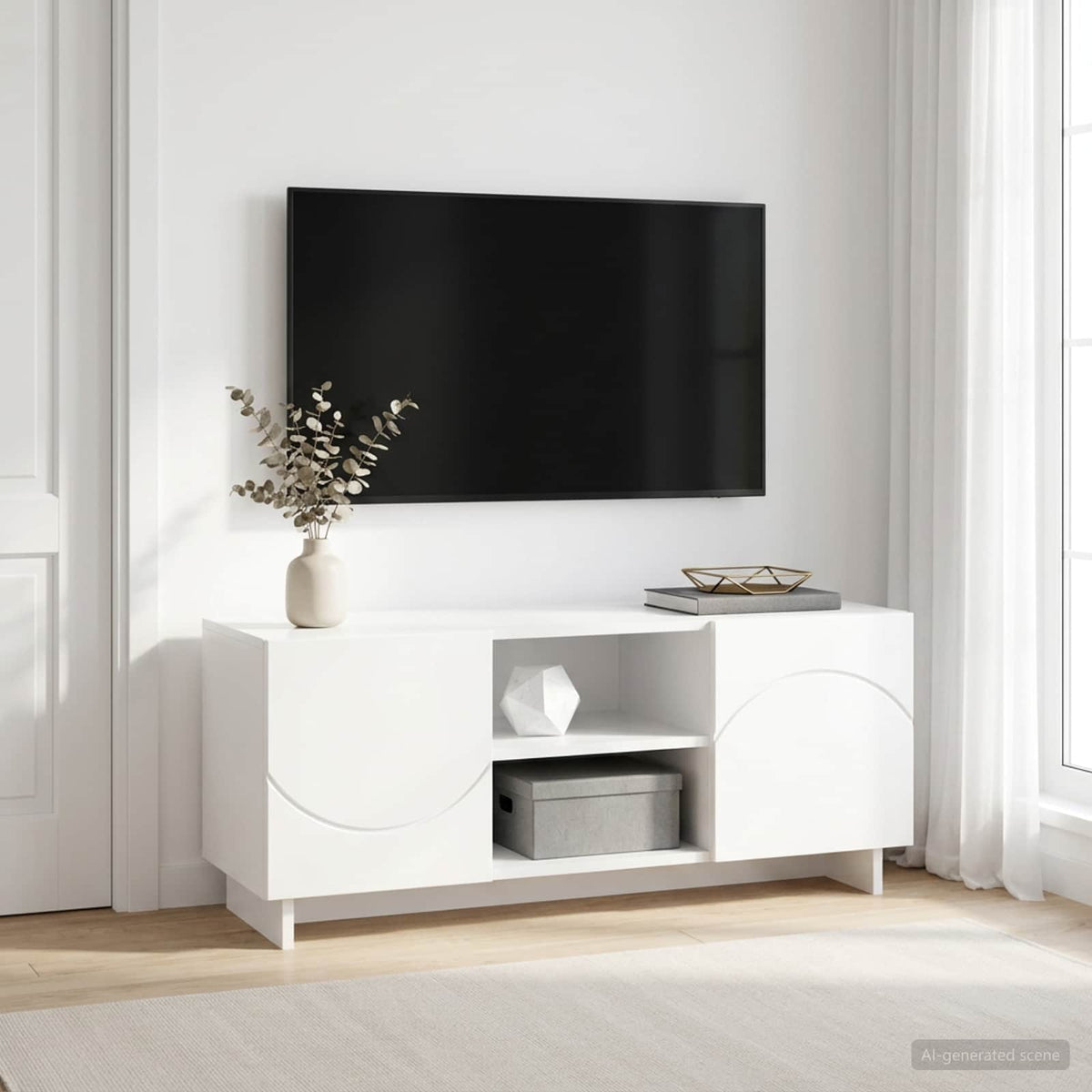 TV Stand Engineered Wood 90 x 34.5 x 40 cm White