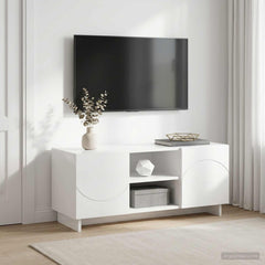 TV Stand Engineered Wood 90 x 34.5 x 40 cm High gloss white