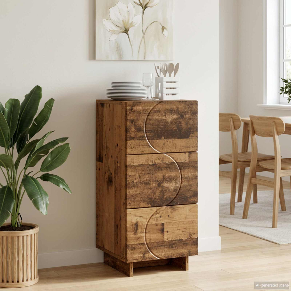 Sideboard 33.5 x 34.5 x 75 cm Engineered Wood Old wood