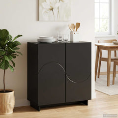Sideboard 67 x 34.5 x 75 cm Engineered Wood Black