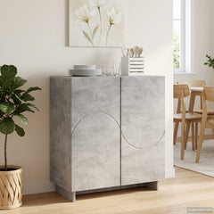 Sideboard 67 x 34.5 x 75 cm Engineered Wood Concrete grey